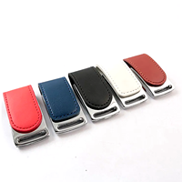 Flashdisk USB Logam Tipe Flip dengan Casing Kulit PU, Pilihan Warna Beragam, Logo Custom, Pendrive untuk Promosi Grosir Premium