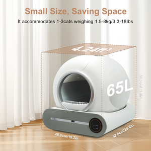 Bac à litière autonettoyant Doel 65l, bac à litière automatique avec sac poubelle et tapis de nettoyage, toilette intelligente, contrôle par application, Wifi 2.4g - Product Image 4