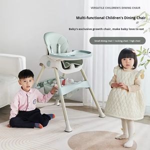 Trona Plegable Manual para Bebé con Juego <span class=keywords><strong>de</strong></span> Vajilla <span class=keywords><strong>de</strong></span> Silicona <span class=keywords><strong>de</strong></span> Grado Alimenticio, Diseño Cuadrado con Estampado, Baberos y Plato Dividido - Product Image 2