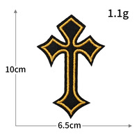 Patchs brodés thermocollants Croix Gothique, Appliques Religieuses Vintage, Vente en gros, Décoration DIY pour la réparation des trous sur vêtements et vestes