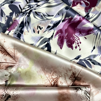 Nouveau design, tissu satiné en polyester à imprimé floral, matière pour robe bouffante, jacquard léger, doux, à carreaux, 135 GSM