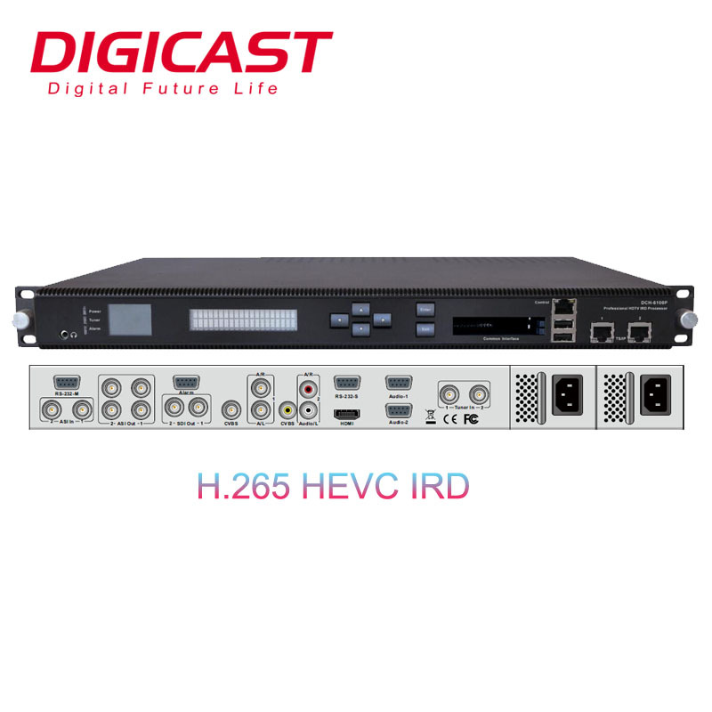 Digital Cable TV cabecera IRD, receptor de satélite DVB-S2 HD de descifrado de RF a HDMI me SDI ASI demodulador