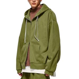 เสื้อฮู้ดดี้ผู้ชายคุณภาพสูง ทรงโอเวอร์ไซส์ ซิปสองทาง ดีไซน์ใหม่ มีกระเป๋า สไตล์สตรีทแวร์ รับสกรีนโลโก้ ลายเรียบ สำหรับฤดูใบไม้ผลิ - Product Image 6