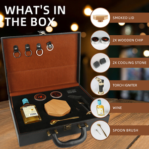 Old Fashioned Ống Khói Uống Hút Thuốc Infuser Hút Thuốc Đĩa Đặt Thanh Whiskey Hút Thuốc Quà Tặng Hộp Với Gỗ Chip - Product Image 3