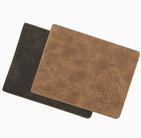 Dompet koin kulit PU Bisnis Murah Logo kustom dompet pria muda buram Vintage