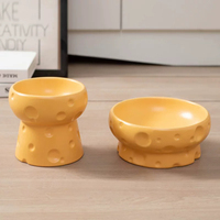 Bol en céramique pour chat, surélevé, ergonomique, protection du cou, anti-vomissement, pour chats âgés à face plate