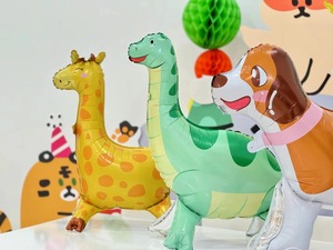 Dibujos animados lindos ruedas caminar Animal Foil globo <span class=keywords><strong>Feliz</strong></span> <span class=keywords><strong>cumpleaños</strong></span> fiesta suministros decoraciones globos lindos juguetes al por mayor - Product Image 3
