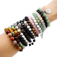 Bracelets unisexes en pierre volcanique, diffuseur de cristaux de guérison, 7 chakras, bracelet en pierre de lave naturelle