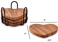 Sous-verres en bois faits à la main de haute qualité, porte-sous-verres en forme de cœur, décoration de table pour la Saint-Valentin, articles de cuisine, tapis et coussinets, vente en gros au Vietnam