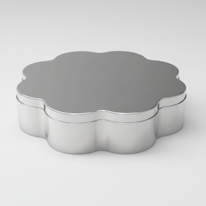 Daisy Shape Tin <b>Box</b> 4 lt Daisy Shape Baklava and sweety food <b>Metal</b> <b>Box</b> 255 x 255 mm x H60 mm 4 lt Slip Lid - Product Image 2