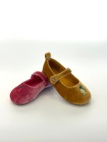 Vintage fluwelen Mary Jane-schoenen voor kinderen, balletflats met fruitborduurwerk en ronde neus voor dagelijks gebruik op bruiloften en verjaardagen