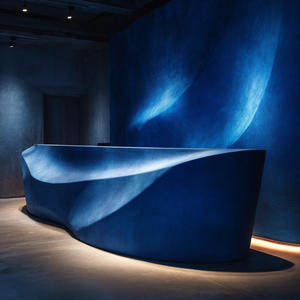 Comptoir de réception extensible moderne ondulé imprimé en 3D – Idéal pour les halls d'hôtels élégants, les showrooms de vente au détail, les centres commerciaux et les espaces frontaux contemporains des bureaux - Product Image 3