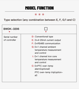 शुष्क प्रकार के ट्रांसफार्मर थर्मोस्टेट के लिए BWDK-3206EFI तापमान नियंत्रक - Product Image 4