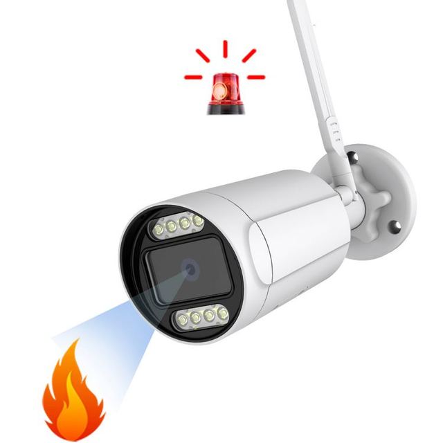 5MP Fire Sensor Camera Outdoor Waterproof Fire Detection Thermal Camera WiFi IP Camera with APP for Warehouse Shop Fire Safety