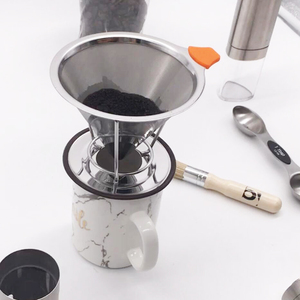 Verser sur le cône de goutteur de café avec le support de tasse antidérapant filtres à café d'acier inoxydable <span class=keywords><strong>sans</strong></span> BPA - Product Image 1