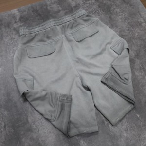 Custom Logo Men's Cargo Shorts Mid-Waist Drawstring Casual Gray Cotton Pockets Breathable Style - Product Image 3