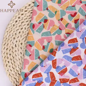 سريع إيفاد مخصص الرقمية طباعة أنسجة القطن الشبكية الحرية تانا الحديقة الحب القلب تصميم القطن قماش مطبوع للنساء
