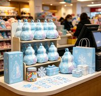 Peluche personnalisée flocon de neige en forme de gourde, pendentif en peluche, conception personnalisée OEM ODM pour cadeau de fêtes, jouet en peluche sur mesure