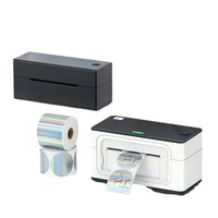 Grensoverschrijdende holografische laser plastic zilveren thermische labels gouden transparante roll-on label stickers waterdichte DIY print
