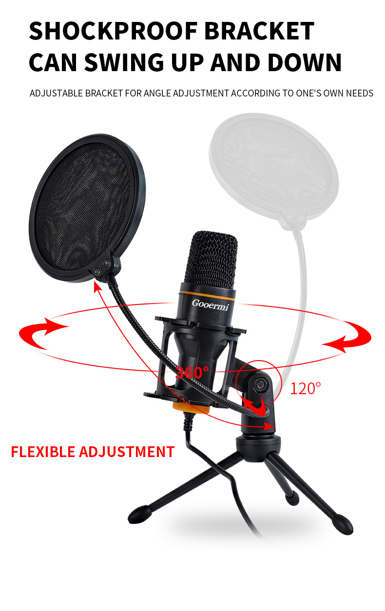mic出品 USB-ZX666 Condenser Microphone - Ideal for Streaming & Gaming