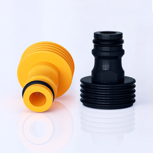 Adaptador de manguera de plástico amarillo con conector de boquilla negro, accesorio de plomería de conexión rápida con diámetro interior de 1/2 pulgada - Product Image 2