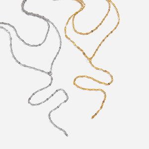 Women's Double Layer <b>Titanium</b> Steel Necklace 18K Gold Plated Y Shape <b>Chain</b> Geometric Design Everyday Wear Jewelry - Product Image 1