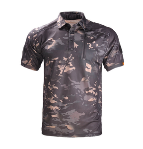 เสื้อโปโลผู้ชาย DFT03 ODM OEM คอสเพลย์ สีเขียวดำ ลายพรางกลางคืนสีดำ ลายพราง CP  เสื้อยืดโปโลแบบยืดหยุ่นสำหรับกิจกรรมกลางแจ้ง - Product Image 4