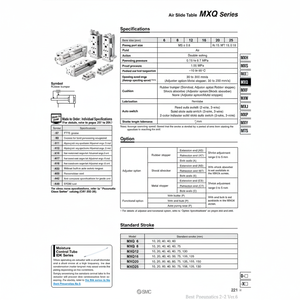MXQ12-10ASCT โต๊ะสไลด์ลมนิวเมติก SMC - Product Image 1