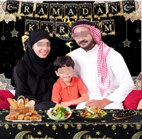 Bannières, drapeaux, affiches, guirlandes, nappes Ramadan Kareem, motifs mosquée, lune et étoile lumineuses, personnalisables, haute qualité, pour Ramadan/EID