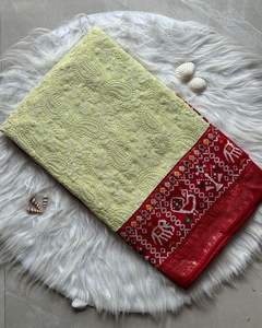 Vêtements traditionnels Lucknowi Chikankari en soie brodée Georgette Saree indien pakistanais les plus vendus pour les mariages et les fêtes - Product Image 5