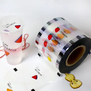 Customized Printed Flexible Composite Plastic Sealing Film Paper Boba Bubble Tea Pp Cup Packaging Laminated Roll Film