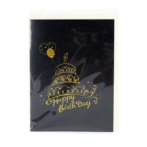 Tarjeta emergente <span class=keywords><strong>de</strong></span> Feliz Cumpleaños <span class=keywords><strong>de</strong></span> oro negro RTS para novio Tarjeta <span class=keywords><strong>de</strong></span> <span class=keywords><strong>pastel</strong></span> <span class=keywords><strong>de</strong></span> cumpleaños tridimensional Tarjeta <span class=keywords><strong>de</strong></span> bendición hecha a mano tallada en 3D - Product Image 4