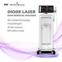 Machine d'épilation au laser à diode 1600W à 3 longueurs d'onde avec écran Android IA et six têtes de points