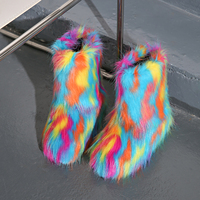 Bottes d'hiver pour femmes avec fourrure Teddy, fourrure synthétique moelleuse et chaude, fourrure de Mongolie, fermeture à lacets, chaussures de neige personnalisables pour femmes