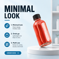 Offre Spéciale – Bouteille en Verre Rond Transparent Vide de 60 ml (2 oz) pour Sirop de Café, Shot Énergétique, Jus de Gingembre, avec Couvercle en Plastique ou en Aluminium