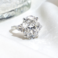 Messi Gems MSR-1874 Luxuriöser 18k Gold Großer Karat Ring Schmuck 10,5ct F VS1 Ovaler Labor-Gezüchteter Diamantring