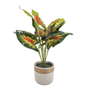 Co-Arts Ornamental Decoración del hogar Real Touch Proveedor Alocasia Macrorrhiza Taro Hojas Artificial Planta en maceta Arboles - Product Image 1