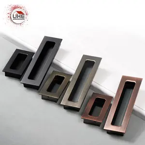 Perangkat Perabot Paduan Aluminium Tersembunyi Tertanam Dapur Lemari Pintu Laci Pull Handle