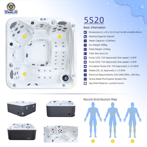 Jacuzzier Bañera de hidromasaje inteligente de alta calidad para exteriores Piscina de spa de lujo para 4-6 personas con control WiFi y los chorros más nuevos - Product Image 2