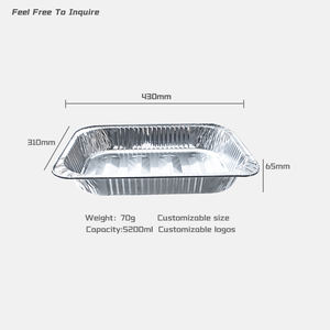 食品容器430*310 * 65mm 5200mlアルミ箔使い捨てボウル - Product Image 2