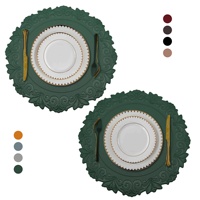 Cedar Space - Mantel Individual Elegante Color Marrón Oscuro con Relieve, Resistente al Calor y al Agua, Decoración de Mesa para Cocina y Comedor