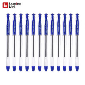 12 पैक सुपर चिकनी लेखन अपारदर्शी काले और नीले जेल पेन 0.5 मिमी सुई बिंदु प्लास्टिक लाल स्याही के साथ - Product Image 6