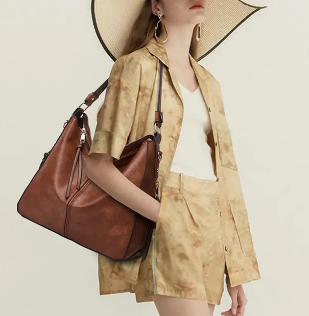 حقائب يد نسائية من الجلد الناعم ، أزياء هوبو ، محافظ كلاسيكية ، حقيبة حمل بسعة كبيرة