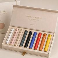 Flacon vaporisateur de parfum de voyage 5ml 10ml avec pompe, cylindre recouvert de cuir, coque en aluminium, insert en verre, portable, à emporter