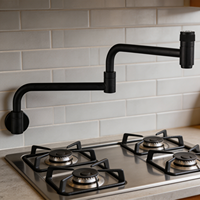 Robinet de cuisine mural pivotant en laiton à poignée unique, design classique et moderne, sur mesure, avec douchette extractible, pour usage hôtelier et domestique, vente en gros