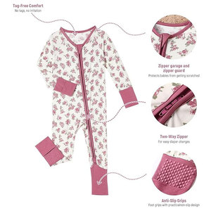 Combinaison bébé en bambou personnalisée, imprimé floral, vêtements pour bébé, pyjamas, combinaison bébé en bambou nouveau-né, vêtements pour enfants en gros - Product Image 2