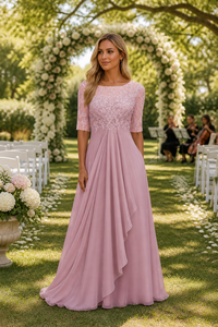 New Elegant <strong>Tea</strong> <strong>Length</strong> Formal <strong>Dress</strong> Women Lace Chiffon a Line Midi Gown <strong>Mother</strong> <strong>of</strong> <strong>Bride</strong> Cocktail Party <strong>Dress</strong> - Product Image 2