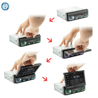 Henmall 7 inç geri çekilebilir multimedya dokunmatik ekran 1 Din araba Stereo radyo MP5 müzik çalar