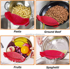 Passoire à clipser en silicone pour casseroles et poêles, passoire à pâtes, passoire alimentaire à clipser pour viande, légumes, fruits, passoire de cuisine en silicone - Product Image 4