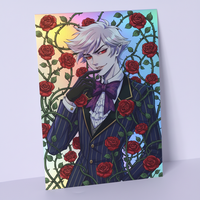 Affiches murales personnalisées en papier holographique pour anime, peinture numérique, illustration de jeu/film/livre, cadeau, décoration murale